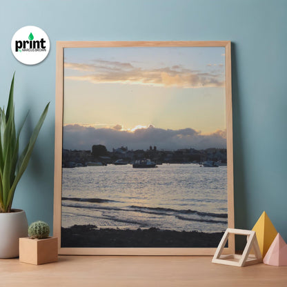 Exe Estuary Sunset Poster - Vibrant Coastal Wall Decor