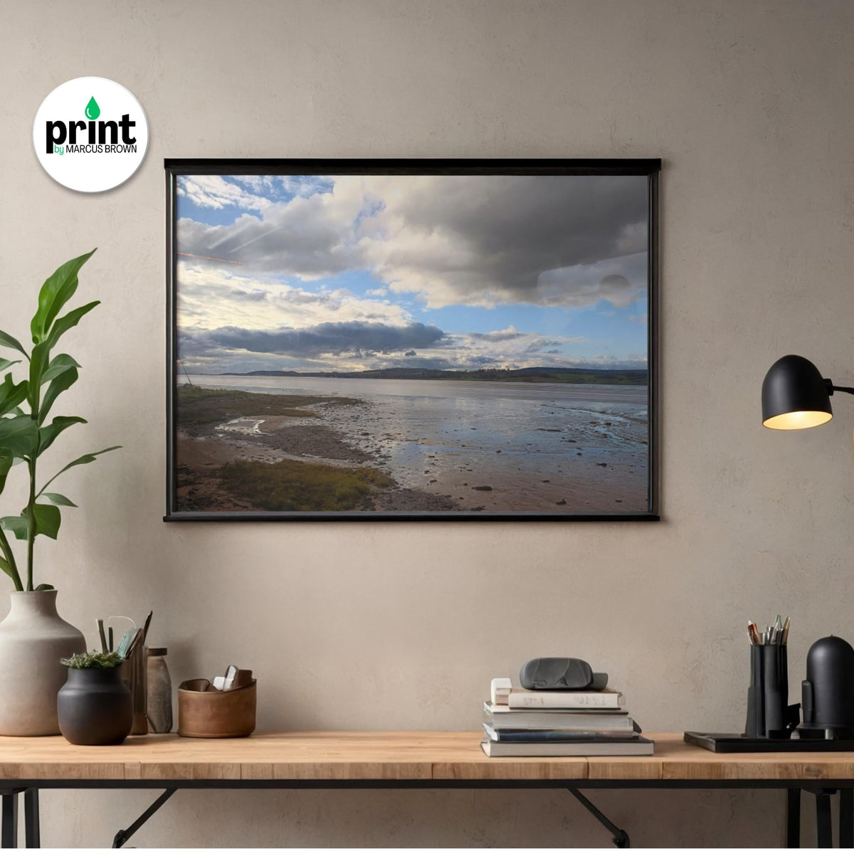 Exe Estuary Wall Art: Cloudscape Scene - Framed or Unframed