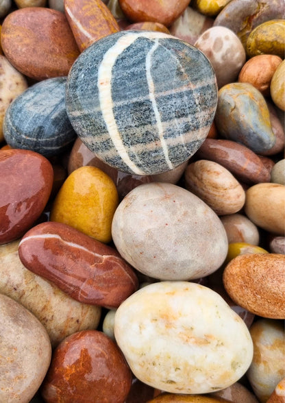 Devon Coastal Pebbles Poster, Budleigh Salterton (Framed or Unframed)