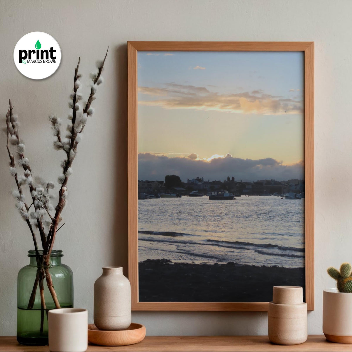 Exe Estuary Sunset Poster - Vibrant Coastal Wall Decor