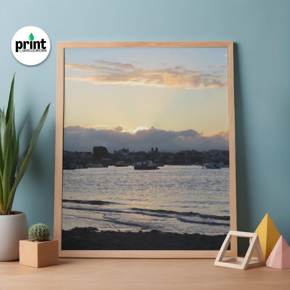 Exe Estuary Sunset Poster - Vibrant Coastal Wall Decor