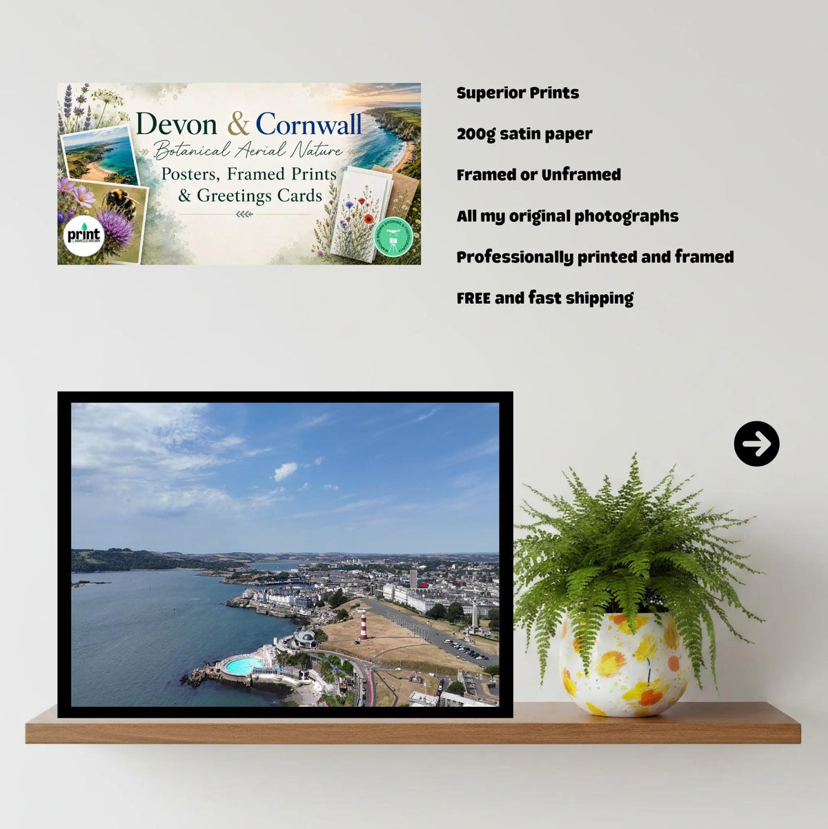 Quiet Moment on Plymouth Hoe Wall Art - Coastal View of Plymouth Sound, Limestone Cliffs, Maritime Heritage, Devon Landscape, Poster