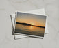 Sunset Over Water Greeting Card, Dawn Dusk Landscape A6 Card, Coastal Estuary