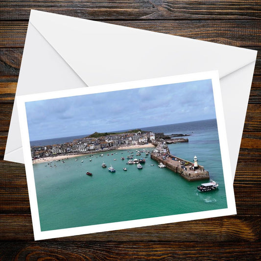 St Ives, Cornwall A6 Greetings Card - Drone Photography - Devon and Cornwall Drone Collection
