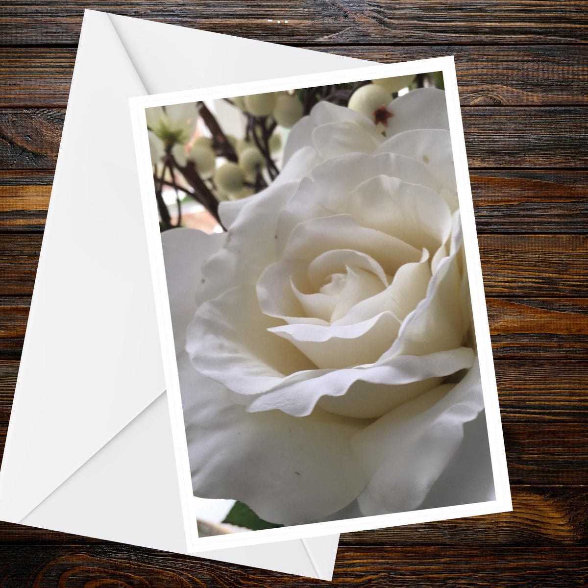 White Rose Greeting Card A6 — Creamy Macro Floral | Summer Flower Collection