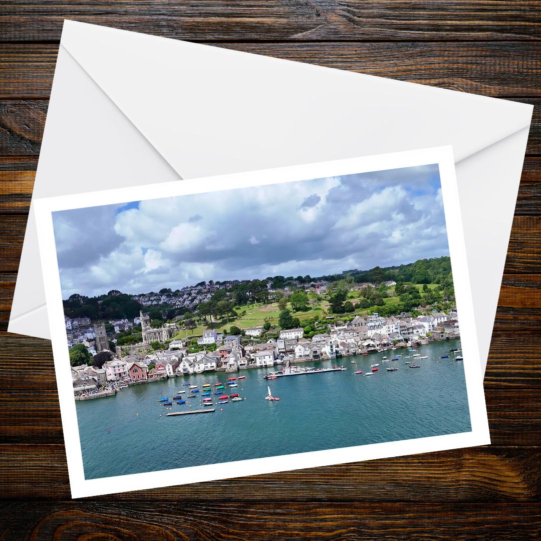 Fowey, Cornwall A6 Greetings Card | Drone Photography | Devon and Cornwall Drone Collection