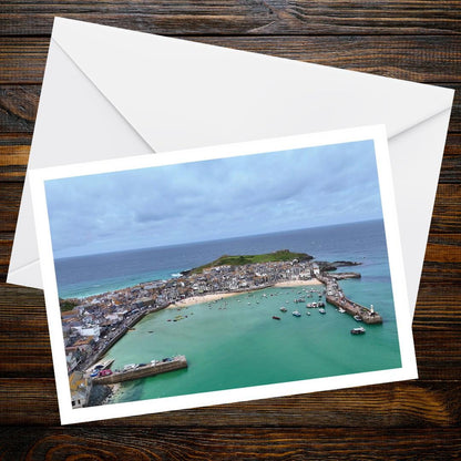 St Ives A6 Greetings Card — Drone Photography | Devon and Cornwall Drone Collection