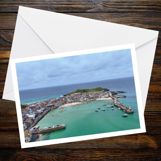 St Ives A6 Greetings Card — Drone Photography | Devon and Cornwall Drone Collection