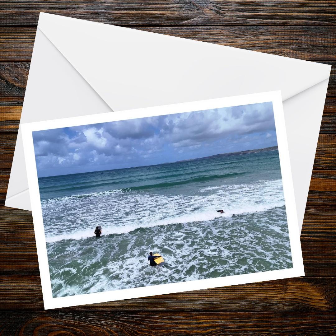 Towan Beach, Newquay A6 Greetings Card - Drone Photography | Devon and Cornwall Drone Collection