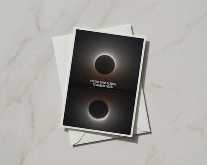 Partial Solar Eclipse 2026 Card, Astronomy Gift, Solar Corona, Space Keepsake