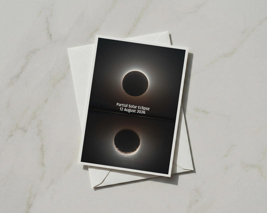 Partial Solar Eclipse 2026 Card, Astronomy Gift, Solar Corona, Space Keepsake