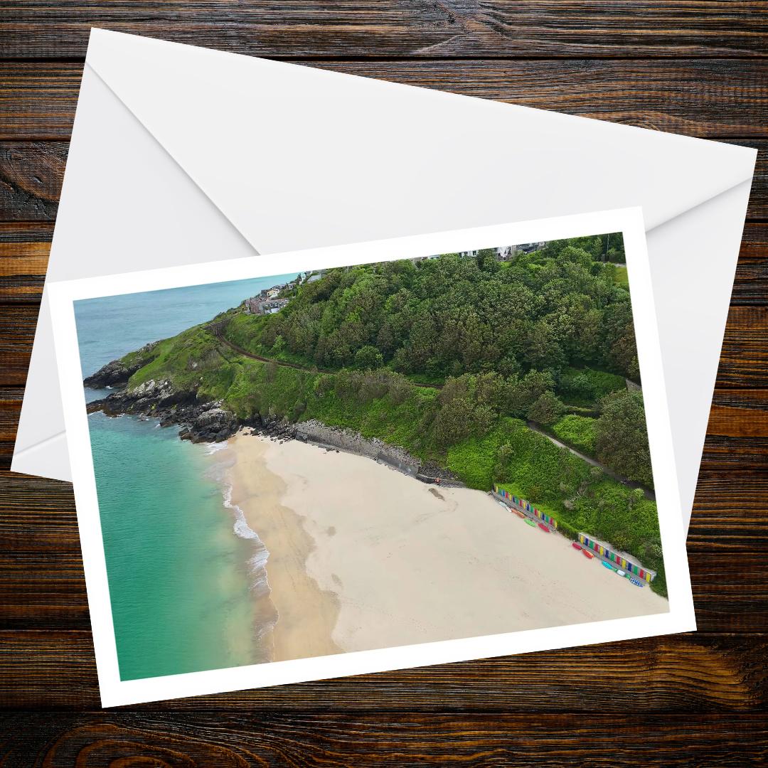 Porthminster Beach, St Ives A6 Greetings Card — Drone Photography | Devon and Cornwall Drone Collection