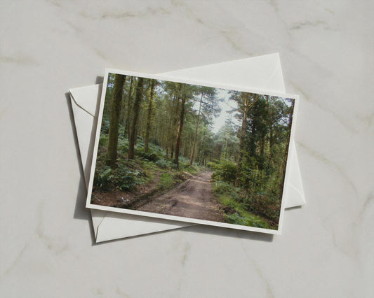 Forest Path Poster, Woodland Trail Framed-Print, Green Trees Landscape Wall Art, Nature Photography Print, Countryside Walk Home Decor