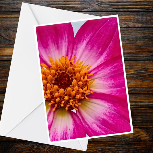Dahlia Fuchsia Pink Greeting Card - Summer Flower Collection