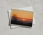 Dawn Landscape Greeting Card, Sunrise Silhouette Tree, Orange Sky Nature Card, A6