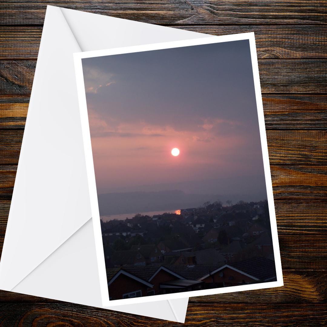 Exmouth Sunrise Greetings Card | Devon Estuary Card | Dawn Photography | Coastal Greeting Card | Blank Card