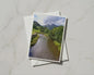 Lake District River Valley Card, Mountain Stream Greeting Card, English countryside