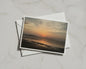 Sunset Estuary Landscape Card, Golden Sky Coastal Dawn Dusk, A6 Greeting Card
