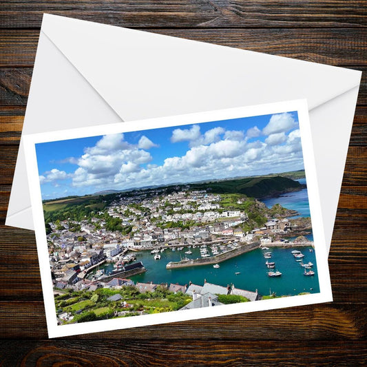 Mevagissey A6 Greetings Card – Drone Photography | Devon Cornwall