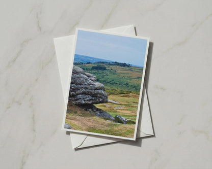 Dartmoor Tor Granite Rock Card, Devon Moorland Landscape, Dartmoor National Park Gift