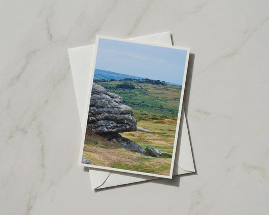 Dartmoor Tor Granite Rock Card, Devon Moorland Landscape, Dartmoor National Park Gift
