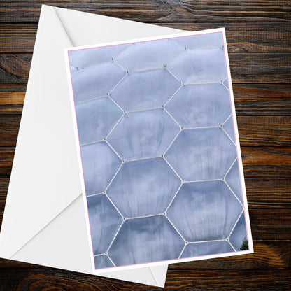 Eden Project Geodesic Dome Photo Card | Blue Architectural Greetings (A6)