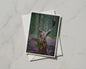 Enchanted Forest Tree Stump Card, Woodland Nature Photography, Mystical Green