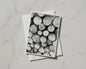 Stacked Logs Card, Black and White Tree Rings, Woodland Nature A6 Greeting Card