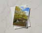 Weeping Willow Tree River Card, Spring Nature Greeting Card, Countryside Scene A6