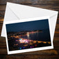 Torquay at night A6 Greetings Card - Drone Photography - Devon and Cornwall Drone Collection