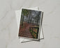 Misty Autumn Forest Card, Woodland Steps Trees, Moody Nature Greeting Card