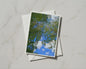 Tree Canopy Greetings Card, Looking Up Through Trees, Blue Sky Nature Card