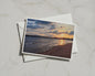 Sunset Beach Landscape Card, Coastal Town Seaside Greeting Card, Dawn Dusk Sky