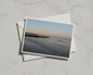 Dawn Dusk Beach Groyne Card, Coastal Sunset Greetings Card, Seaside Pier Pink Sky A6