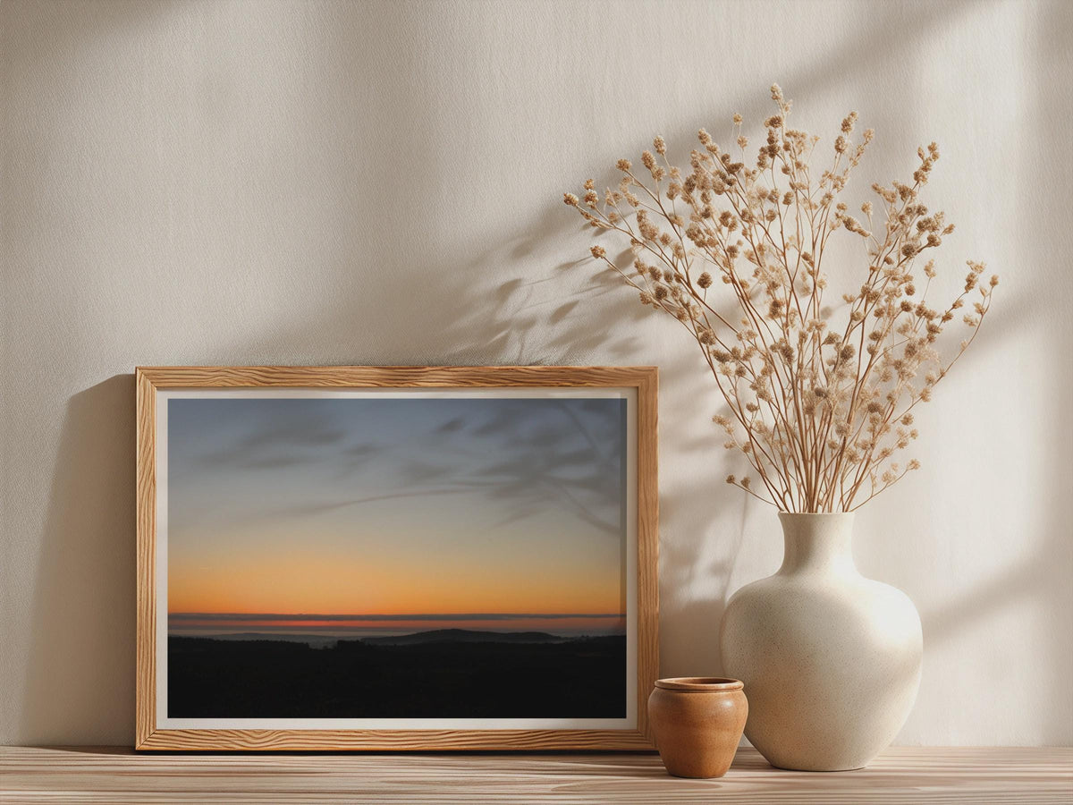 Dawn Landscape Sunset Silhouette Poster mockup - Neutral_Mockup_Studio_509