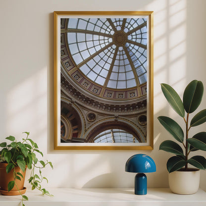 National Gallery London Dome Ceiling Poster, Victorian Architecture Print, Grand Rotunda Wall Art, London Landmark Photography