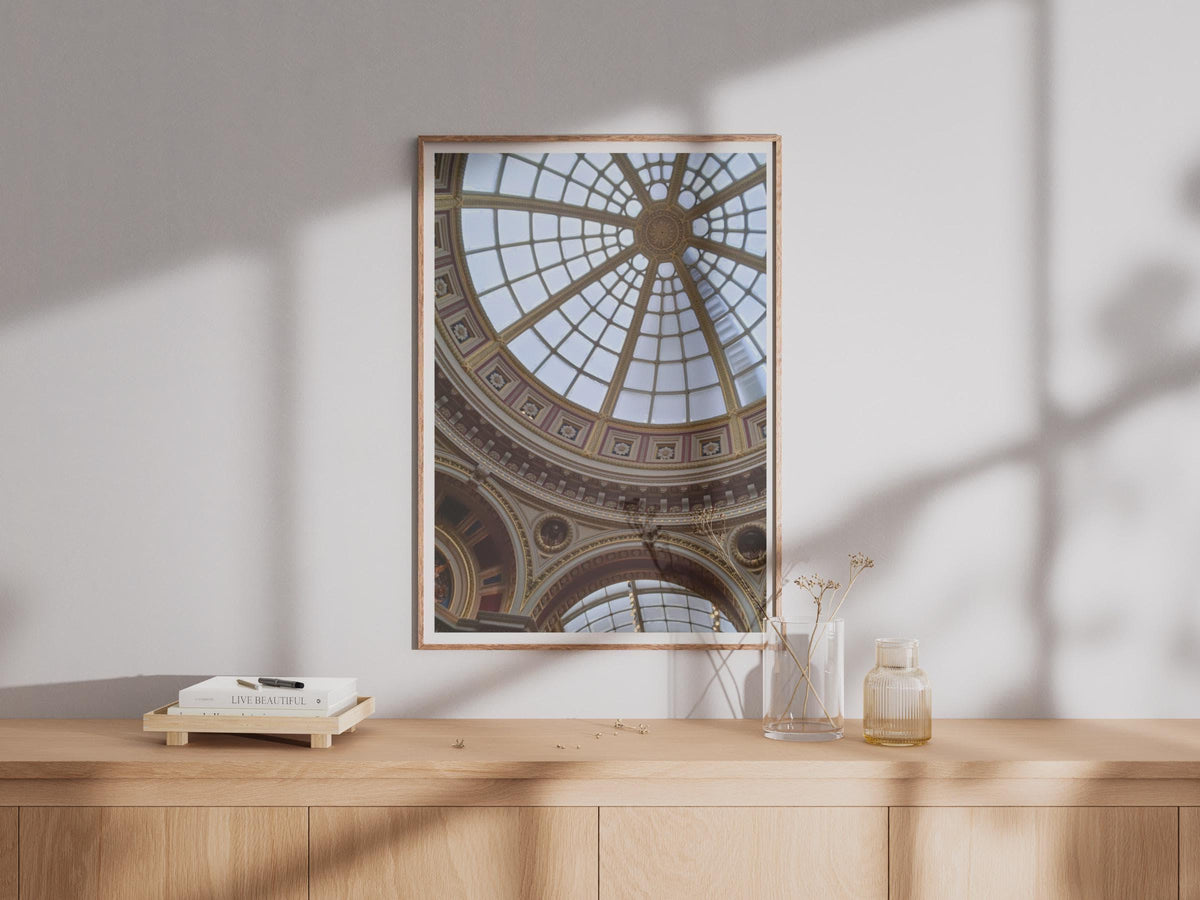 National Gallery London Dome Ceiling Poster, Victorian Architecture Print, Grand Rotunda Wall Art, London Landmark Photography