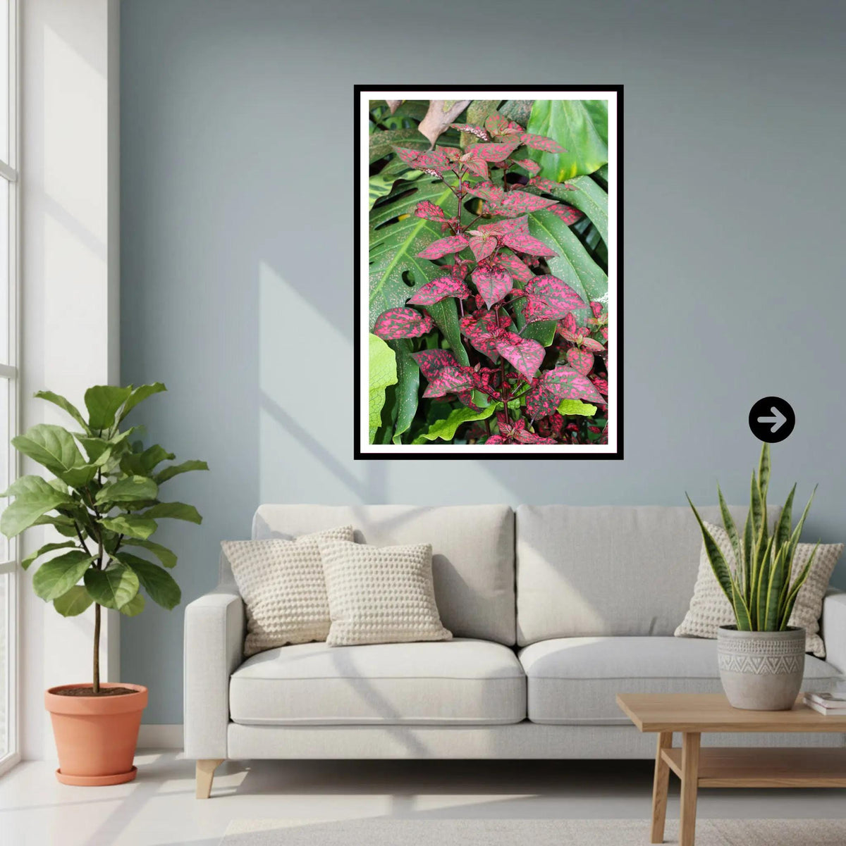 Pink speckled foliage at Eden Project Cornwall Wall Art Photography Print