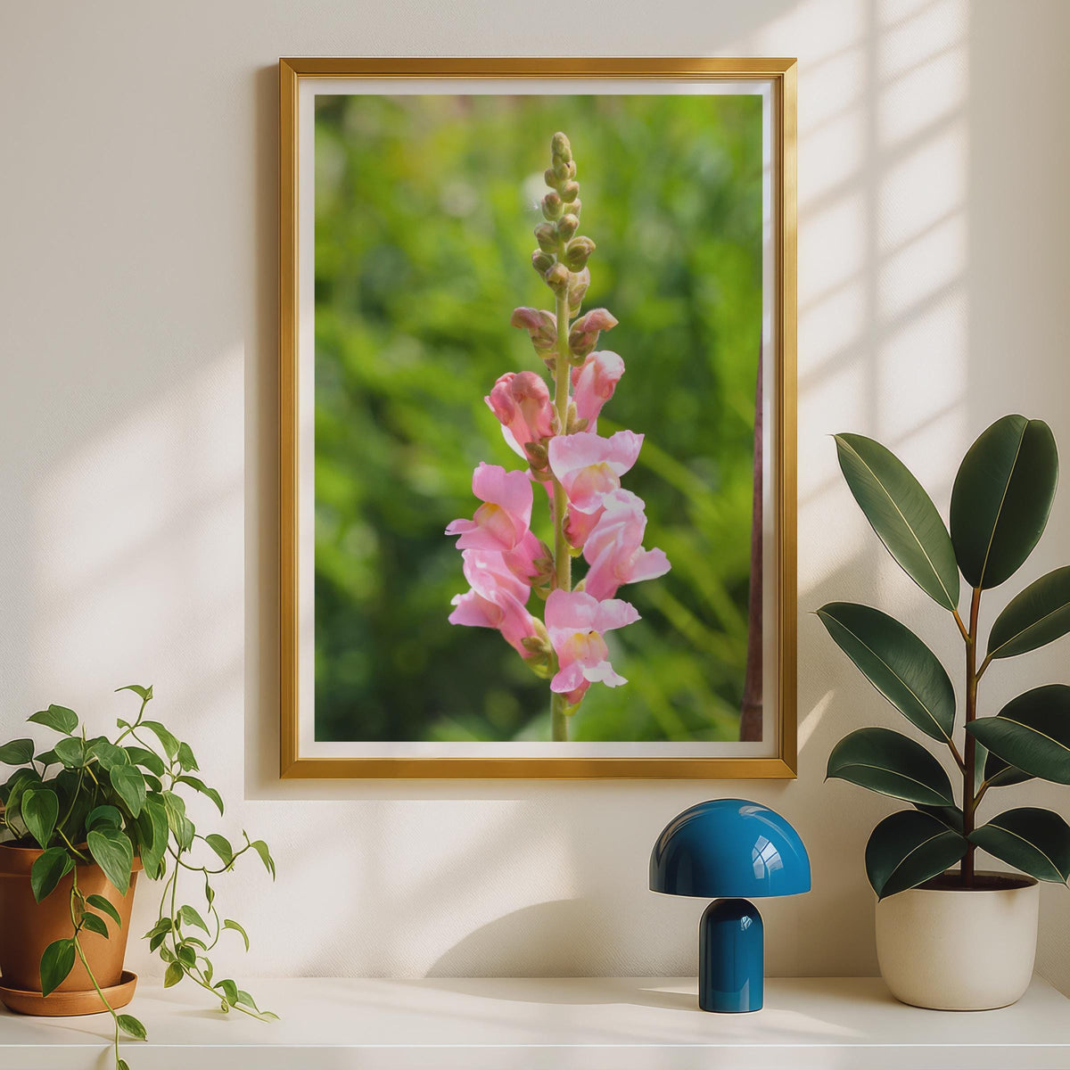 Pink Snapdragon Flower Poster, Antirrhinum Wall Art Print, Botanical Photography, Garden Floral Decor, Summer Bloom Print for Home