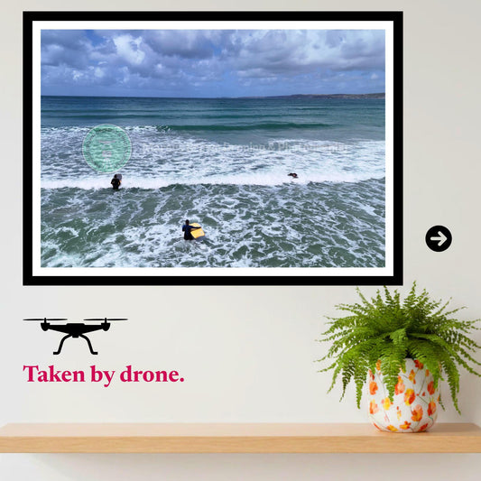 Cornwall Surf Print, Coastal Beach Photography, Ocean Wall Art, Wave Scene