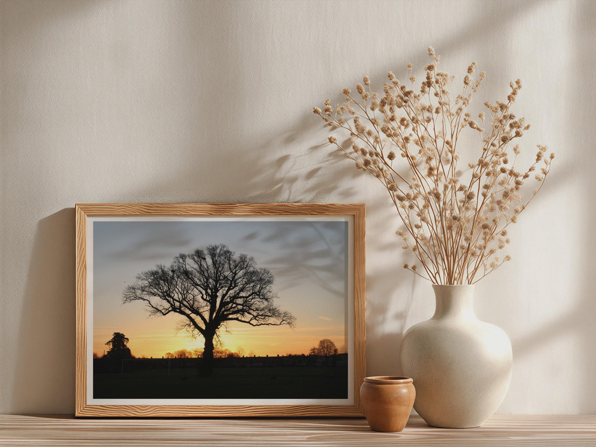 Oak Tree Sunset Silhouette Poster mockup - Neutral_Mockup_Studio_509