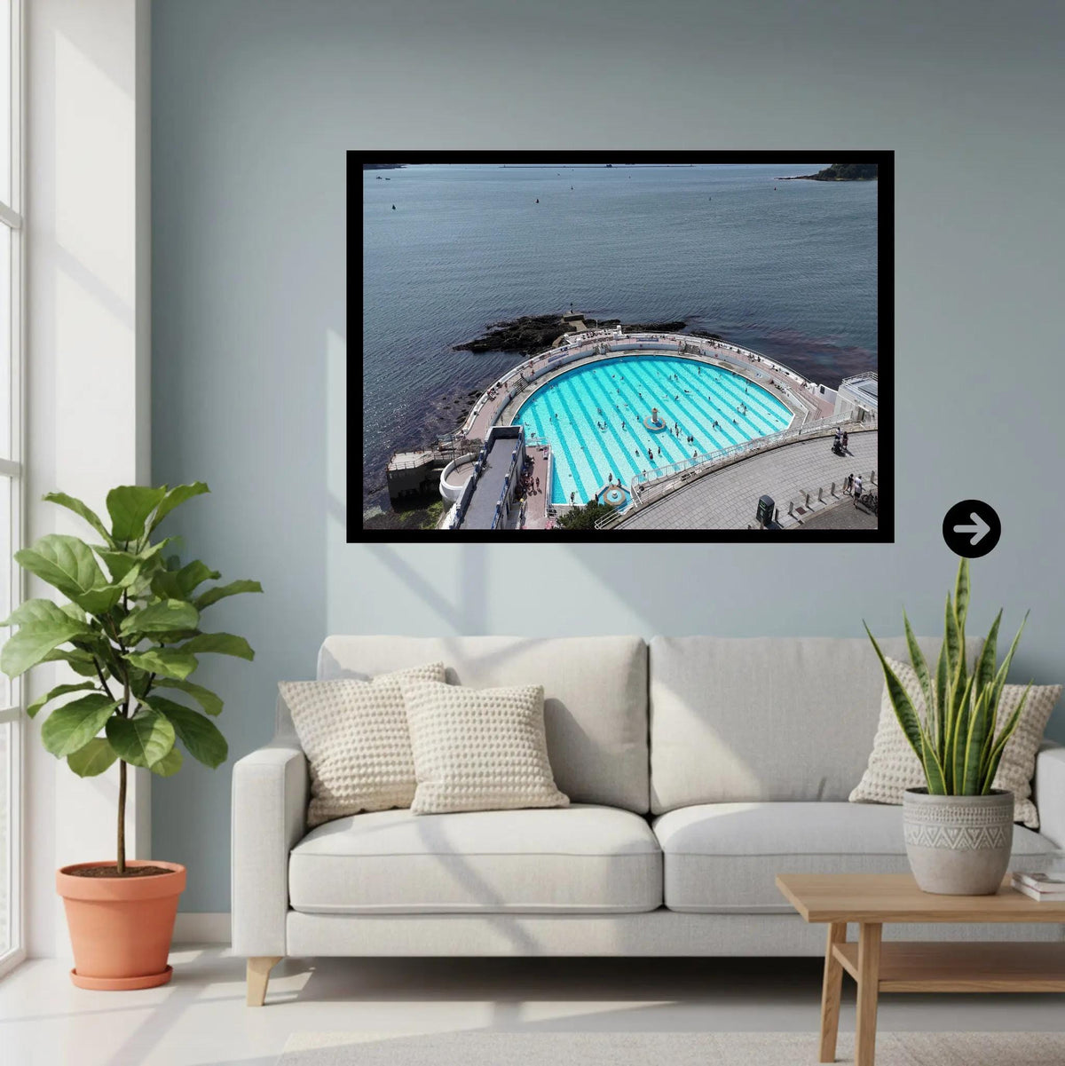 Summer at Tinside Lido Plymouth | Art Deco Coastal Photography | Outdoor Pool Print | Seafront, Vintage Style, Framed or Poster Options