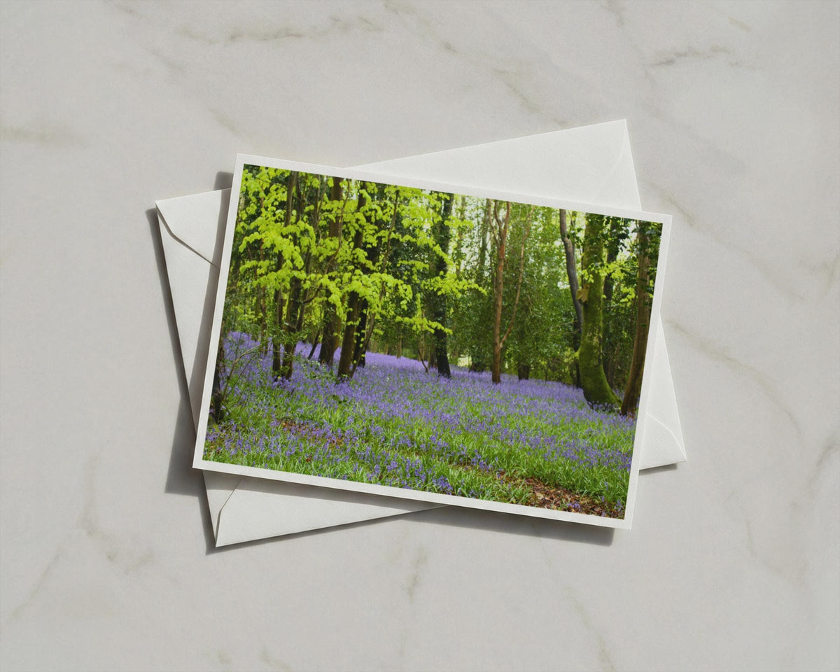 Bluebell Wood Poster, English Woodland Framed-Print, Spring Forest Landscape Wall Art, Purple Wildflower Nature Photography Print