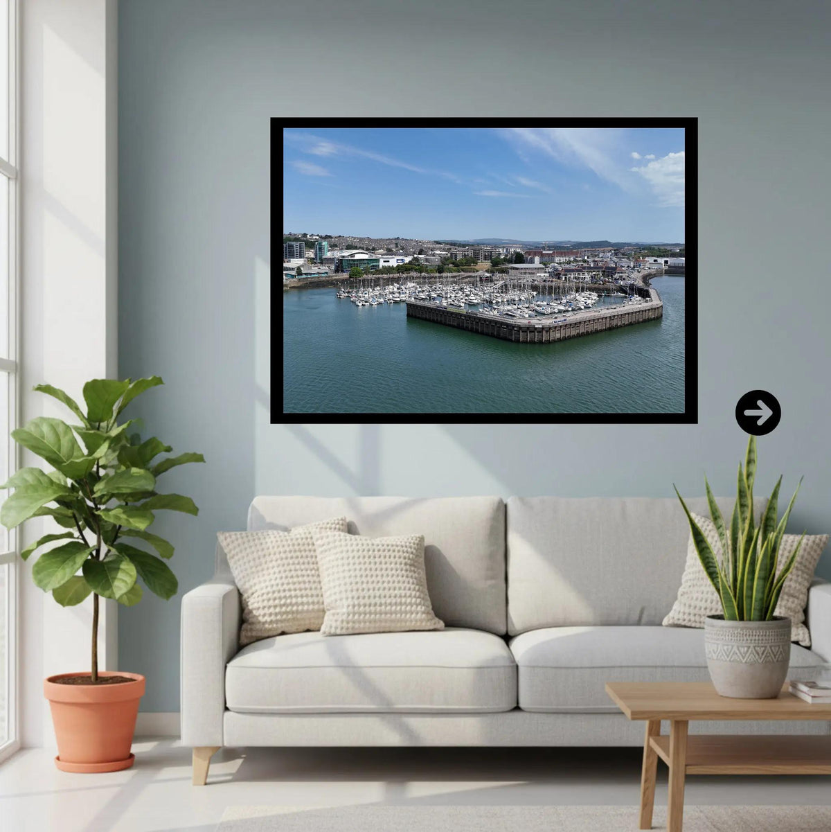 Sutton Harbour Marine Life Print | Coastal City Aquarium Wall Art | Plymouth Harbour & UK Aquarium Poster in Various Sizes