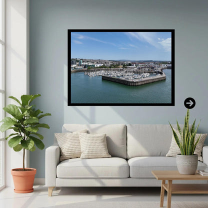 Sutton Harbour Marine Life Print | Coastal City Aquarium Wall Art | Plymouth Harbour & UK Aquarium Poster in Various Sizes
