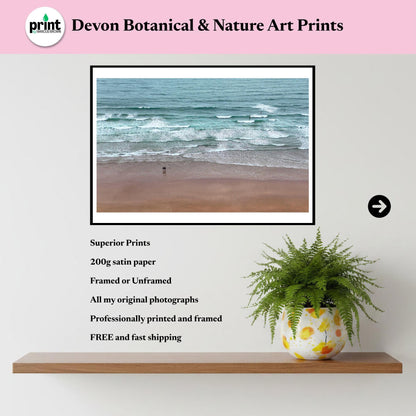 Croyde Beach Aerial Print | North Devon Surf Photography | Coastal Landscape Wall Art