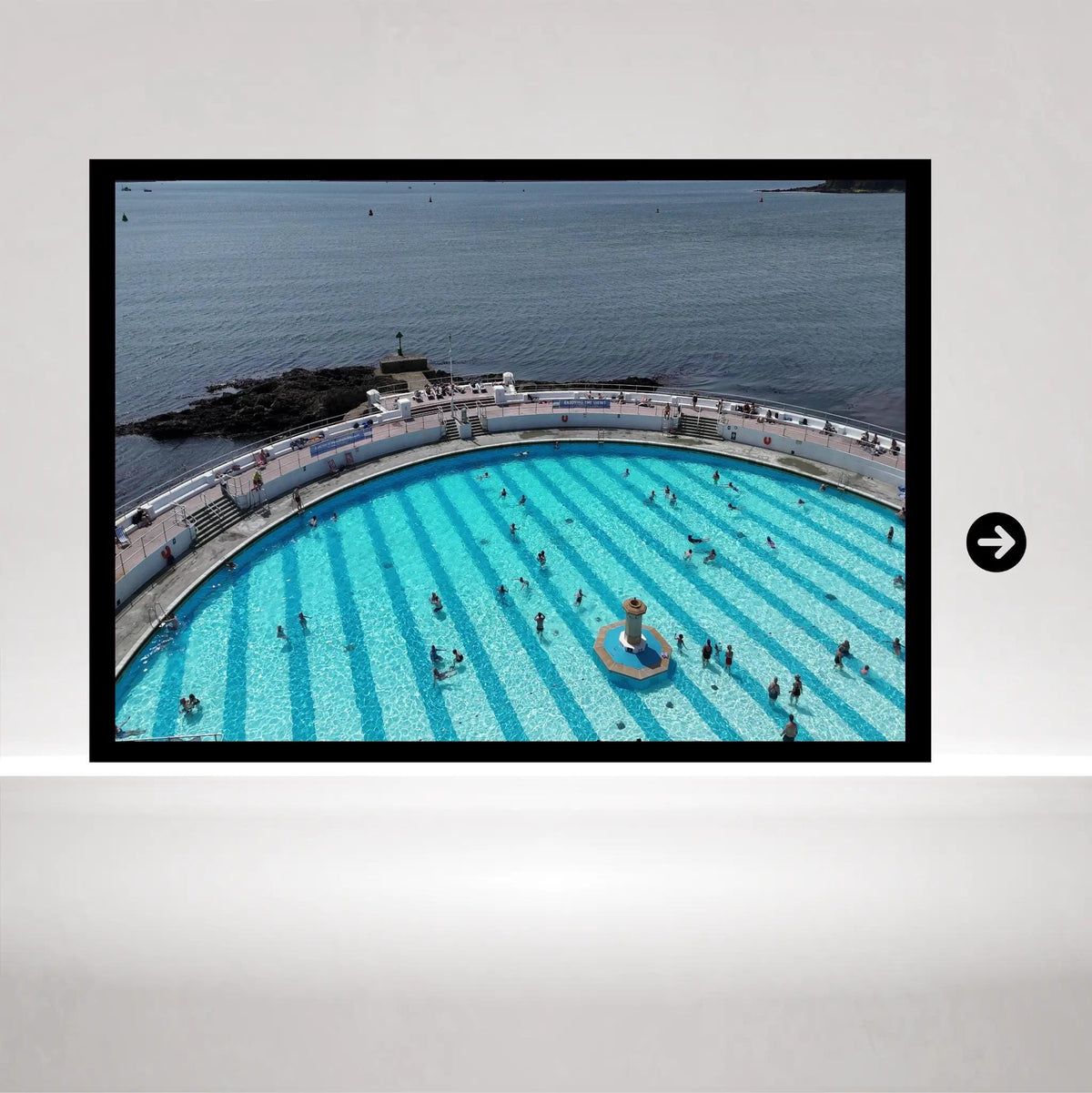 Tinside Lido Panorama Coastal Photography | Outdoor Pool Art Decor | Framed or Poster Print in Multiple Sizes
