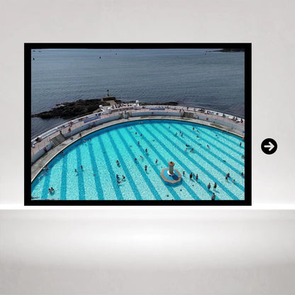 Tinside Lido Panorama Coastal Photography | Outdoor Pool Art Decor | Framed or Poster Print in Multiple Sizes