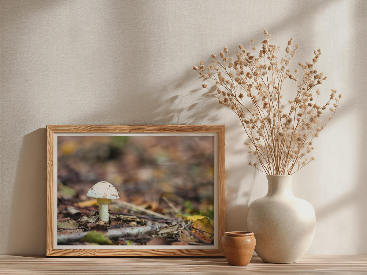 White Woodland Mushroom Poster mockup - Neutral_Mockup_Studio_509