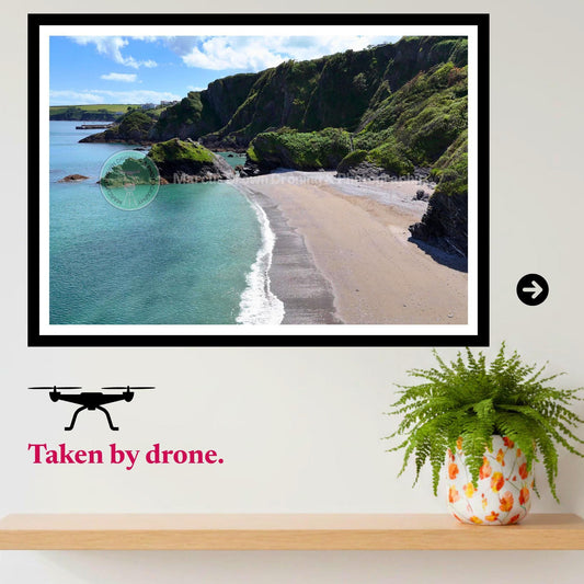 Cornwall Beach Print | Coastal Cliffs and Turquoise Sea Wall Art